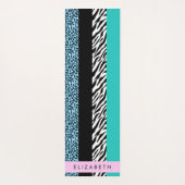 Leopard Print、Zebra Print、Blue、Your Name ヨガマット (裏面)