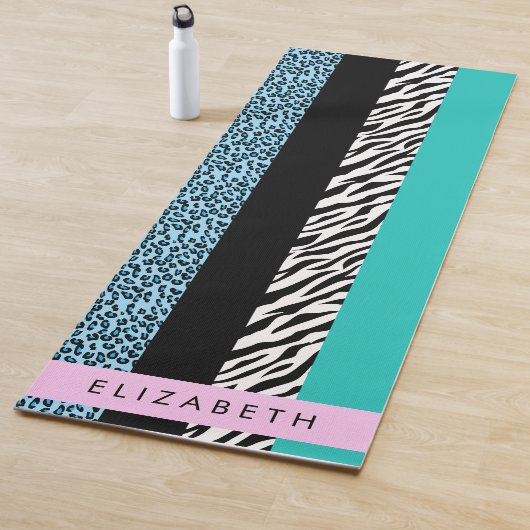 Leopard Print、Zebra Print、Blue、Your Name ヨガマット (インサイチュ)