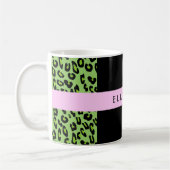 Leopard Print、Zebra Print、Green、Your Name コーヒーマグカップ (左)