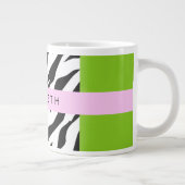 Leopard Print、Zebra Print、Green、Your Name ジャンボコーヒーマグカップ (右)