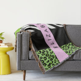 Leopard Print、Zebra Print、Green、Your Name スローブランケット