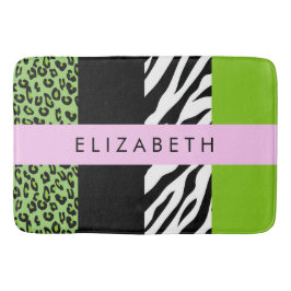 Leopard Print、Zebra Print、Green、Your Name バスマット