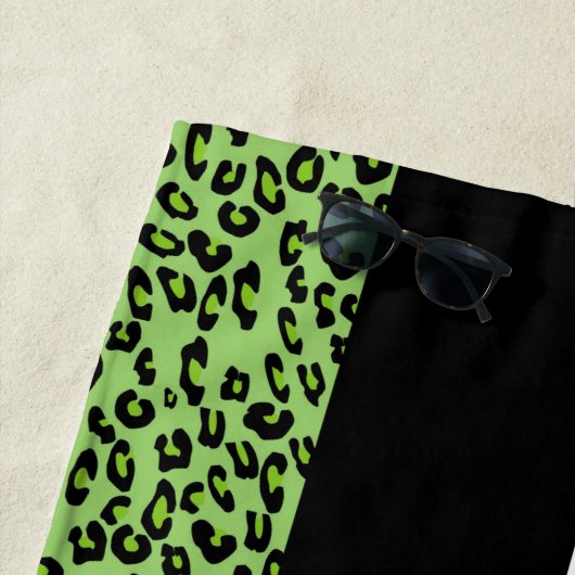Leopard Print、Zebra Print、Green、Your Name ビーチタオル (インサイチュ)