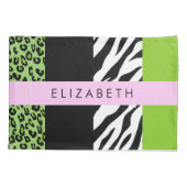 Leopard Print、Zebra Print、Green、Your Name 枕カバー (裏面)