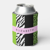 Leopard Print、Zebra Print、Green、Your Name 缶クーラー (缶正面)