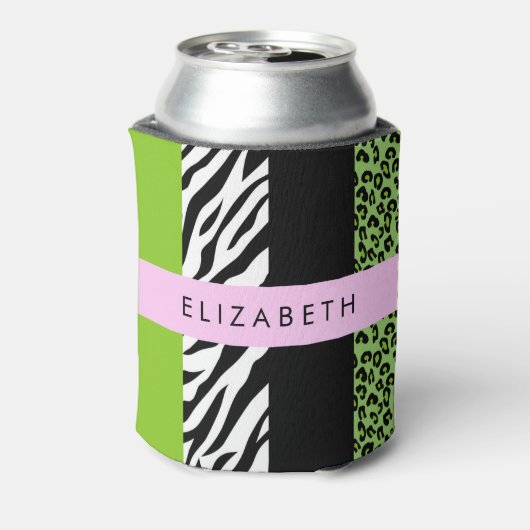 Leopard Print、Zebra Print、Green、Your Name 缶クーラー (缶裏面)