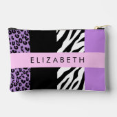 Leopard Print、Zebra Print、Purple、お名前 アクセサリーポーチ (裏面)