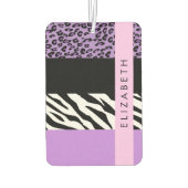 Leopard Print、Zebra Print、Purple、お名前 カーエアーフレッシュナー (裏面)