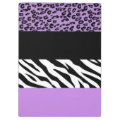 Leopard Print、Zebra Print、Purple、お名前 クリップボード (裏面)