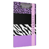 Leopard Print、Zebra Print、Purple、お名前 クリップボード (右)