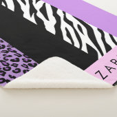 Leopard Print、Zebra Print、Purple、お名前 シェルパブランケット (3/4)