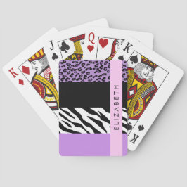 Leopard Print、Zebra Print、Purple、お名前 トランプ
