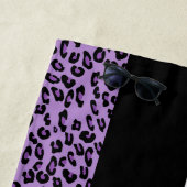 Leopard Print、Zebra Print、Purple、お名前 ビーチタオル (インサイチュ)