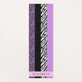 Leopard Print、Zebra Print、Purple、お名前 ヨガマット (正面)
