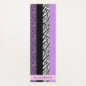 Leopard Print、Zebra Print、Purple、お名前 ヨガマット (裏面)