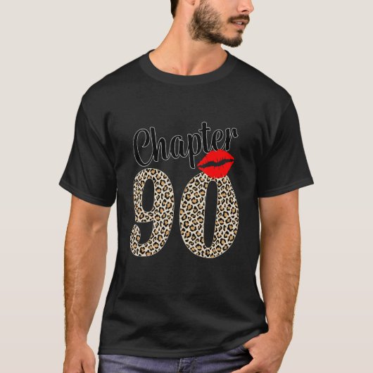 Leopard Printed Chapter 90 Sexy Lips 90th Birthd Tシャツ (正面)
