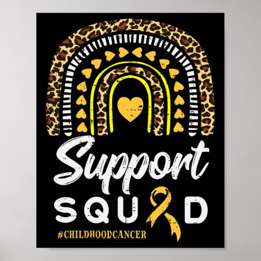 Leopard Rainbow Support Squad Childhood Cancer Awa ポスター (正面)