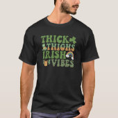 Leopard Rainbow Thick Thighs Irish Vibes St Patric Tシャツ (正面)