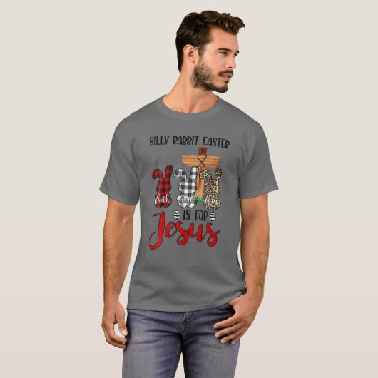 Leopard Red Plaid Bunny, Silly Rabbit Easter Is Fo Tシャツ (正面フル)