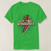 Leopard Rock Star Teacher Rocks And Roll Last Day  Tシャツ (デザイン正面)