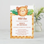 Leopard safari野生の1つの誕生日の招待 招待状 (スタンド正面)