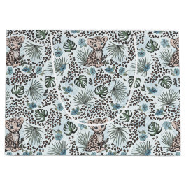 Leopard Safari Baby Boy Jungle Floral ラージペーパーバッグ