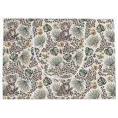 Leopard Safari Kids Floral Jungle Pattern ラージペーパーバッグ (裏面)