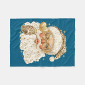 Leopard Santa Christmas Funny Gift For Women, Girl フリースブランケット (正面(横))