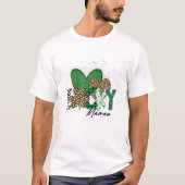Leopard Shamrock Funny Lucky Mamaw St Patricks Day Tシャツ (正面)