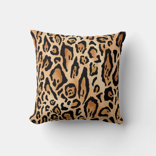 Leopard Skin：タイムレスシームレスパターン クッション (正面)