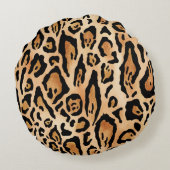 Leopard Skin：タイムレスシームレスパターン ラウンドクッション (裏面)