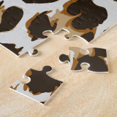 Leopard Skin:ヴィンテージシームレスなテクスチャ ジグソーパズル (側面)