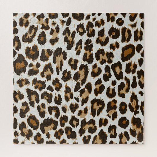 Leopard Skin:ヴィンテージシームレスなテクスチャ ジグソーパズル (縦)