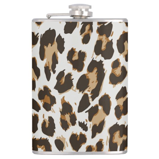 Leopard Skin:ヴィンテージシームレスなテクスチャ フラスク (正面)