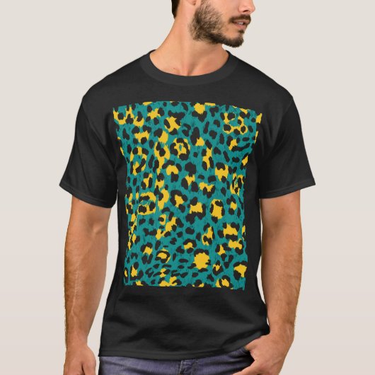 Leopard Skin:ヴィンテージテクスチャパターン Tシャツ (正面)