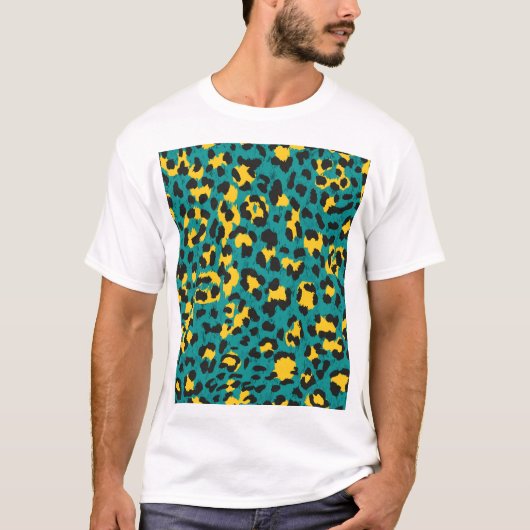 Leopard Skin:ヴィンテージテクスチャパターン Tシャツ (正面)
