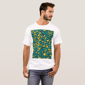 Leopard Skin:ヴィンテージテクスチャパターン Tシャツ (正面フル)