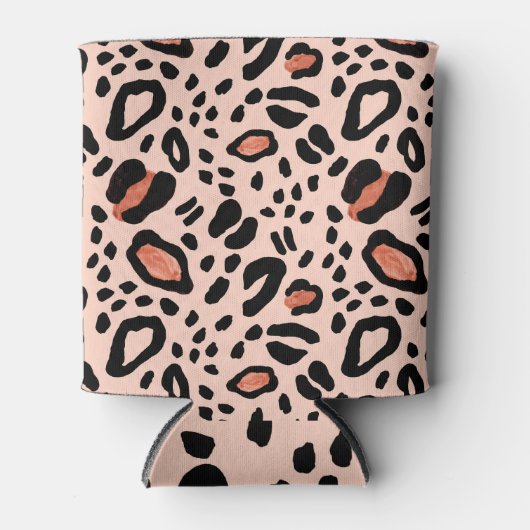 Leopard Skin:抽象芸術シームレスデザイン 缶クーラー (正面)