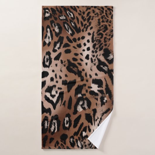 Leopard skin illustration seamless pattern fabric バスタオル (バスタオル)