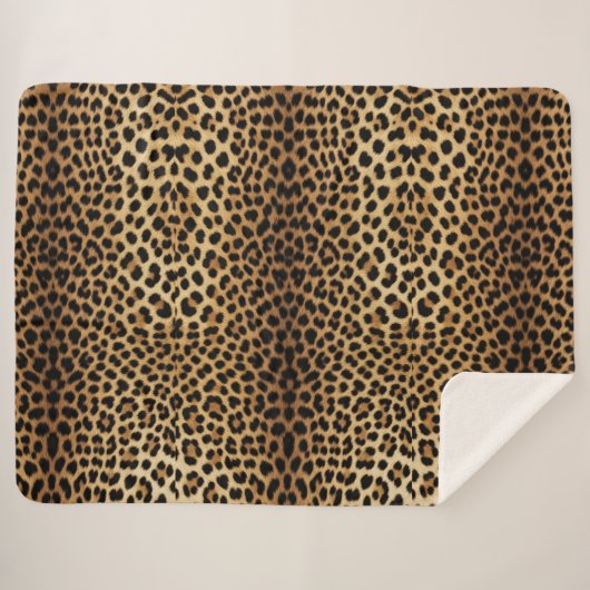Leopard Skin Pattern シェルパブランケット (正面(横))