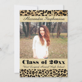 Leopard Skin Photo Graduation発表 招待状