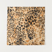 Leopard skin texture, leopard pattern タペストリー (正面(横))