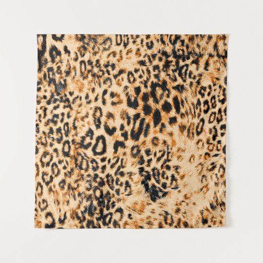 Leopard skin texture, leopard pattern タペストリー (正面(横))