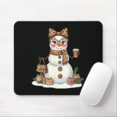 Leopard Snowman With Sungles Funny Christmas Women マウスパッド (マウス)