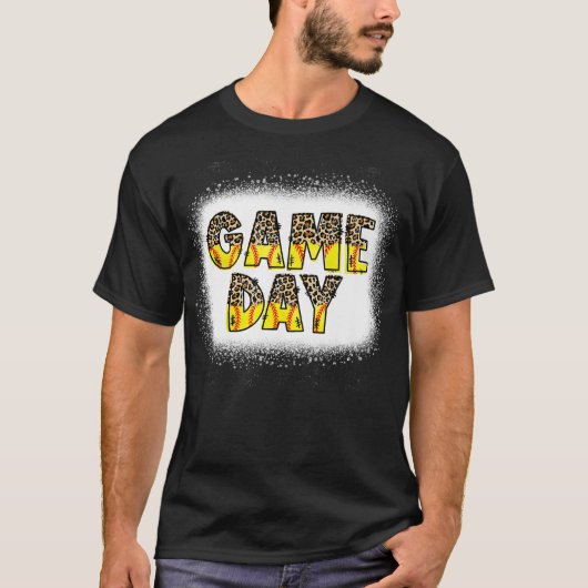 Leopard Softball Game Day Vibes Softball Mom Softb Tシャツ (正面)