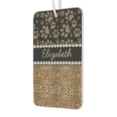 Leopard Spot PawプリントRhinestone PHOTOプリント カーエアーフレッシュナー (左)
