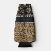 Leopard Spot PawプリントRhinestone PHOTOプリント ボトルクーラー (裏面)