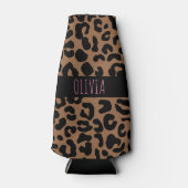 Leopard Spot Skin Print Personalized ボトルクーラー (正面)