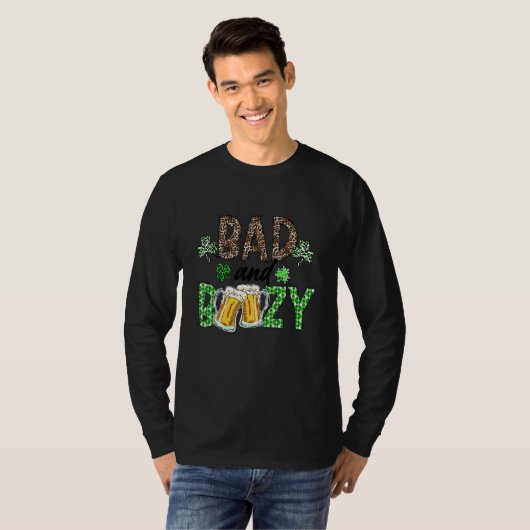 Leopard St Patrick's Day Bad And Boozy Beer Drinki Tシャツ (正面フル)