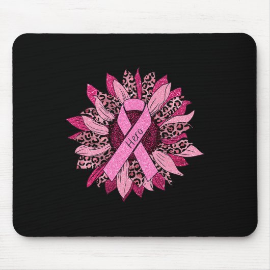 Leopard Sunflower Cheetah Breast Cancer Awareness  マウスパッド (正面)